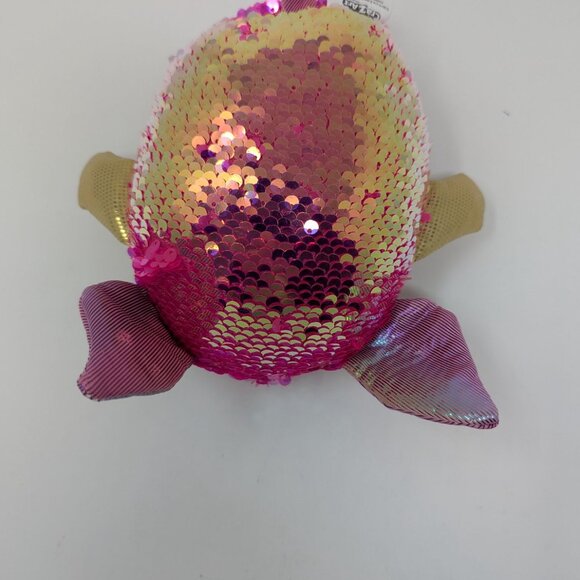 Sequin Pig Plush Pink Gold Glitter Flippable Sequin Cra-Z-Art Stuffed Animal 7" - Picture 7 of 8